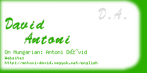 david antoni business card